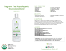 Fragrance-Free Hypoallergenic Organic Conditioner