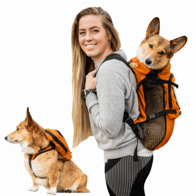 Walk-On with Harness & Storage (Color: Sunset Orange, size: Small (13-15" Neck 13-18" Chest))