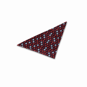 Dog Bandana (Color: Red/White Paw Print, size: Small - 20")