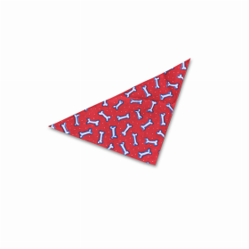 Dog Bandana (Color: Red with Bones, size: Small - 20")