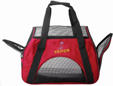 Zampa Airline Approved Soft Sided Pet Carrier (Color: Red, size: 19" x 13" x 10")