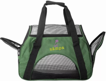 Zampa Airline Approved Soft Sided Pet Carrier (Color: Olive Green, size: 19" x 13" x 10")