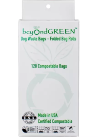 beyondGREEN Dog Waste Bags - Poop Bags on Folded Rolls - Sustainable Bags (Color: Green, size: 9" x 12"(Bag))