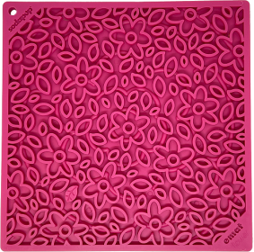 Flower Power Design eMat Enrichment Lick Mat (Color: Pink, size: small)
