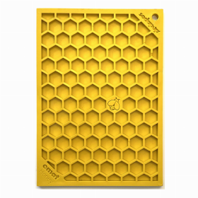 Honeycomb Design Emat Enrichment Lick Mat (Color: Yellow, size: small)