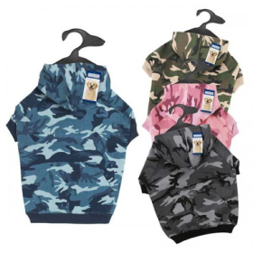 Casual Canine Camo Hoodie (Color: Green, size: Xsmall)