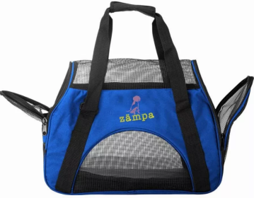 Zampa Airline Approved Soft Sided Pet Carrier (Color: Blue, size: 15" x 17" x 7")