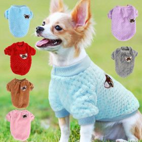 Pet Dog Clothes flannel Dog Winter clothe Puppy (Color: Blue)