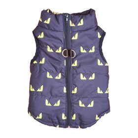 Cartoon Cardigan Waistcoat with Zipper Tractive Hole for Dogs (Type: BlueevilXL)
