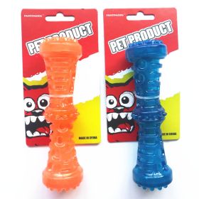 dog Squeak Toys Tpr sounder dog toy strong bite resistant dog bone molar dog toy Sounding Bone Toy (colour: blue)