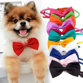 Dogs Accessories Pet Kawaii Dog Cat Necklace Adjustable Strap for Cat Collar Pet Dog Bow Tie Puppy Bow Ties Dog Pet Supplies (Color: Cyan)