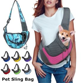 Pet Puppy Carrier S/L Outdoor Travel Dog Shoulder Bag Mesh Oxford Single Comfort Sling Handbag Tote Pouch (Color: Green)
