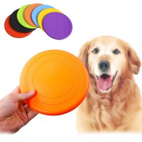 7 Colors Puppy Medium Dog Flying Disk Safety TPR Pet Interactive Toys for Large Dogs Golden Retriever Shepherd Training Supplies (Color: Blue)