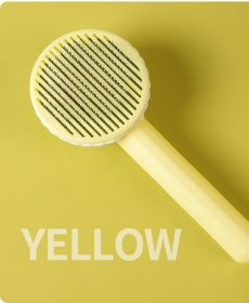 Cat Grooming Pet Hair Remover Brush Dos GHair Comb Removes Comb Short Massager Pet Goods For Cats Dog Brush Accessories Supplies (Color: Yellow)