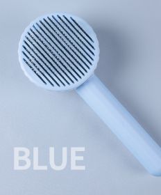 Cat Grooming Pet Hair Remover Brush Dos GHair Comb Removes Comb Short Massager Pet Goods For Cats Dog Brush Accessories Supplies (Color: Blue)