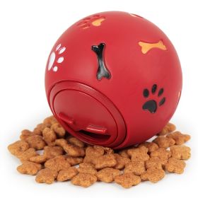 Food Dispensing Dog Toys; Pet Ball Toys; Rubber Slow Feeder Dog Puzzle Toys; Dog Treat Balls (Color: Red)