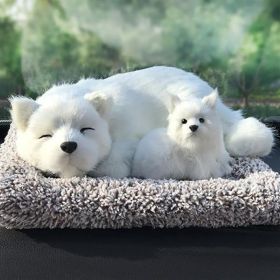 A Variety Of Multi-color Simulation Animal Toys Simulation Dog Cat Cushion Set Home Car Decoration Children Girlfriend Girlfriend Gift Graduation Gift (Items: Samoyed Mother And Child)