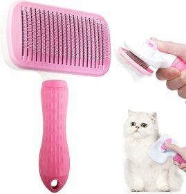 Dog Hair Remover Comb Cat Dog Hair Grooming And Care Brush For Long (Color: Blue)
