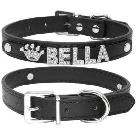 Bling Rhinestone Puppy Dog Collars Personalized Small Dogs Chihuahua (size: M)