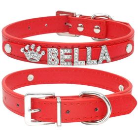 Bling Rhinestone Puppy Dog Collars Personalized Small Dogs Chihuahua (size: L)