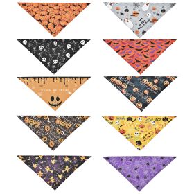 Halloween Dog Bandanas Triangle (Color: As Picture)