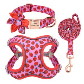 Custom Printed Dog Collar Leash Set Personalized Pet Dog Collar (size: M)